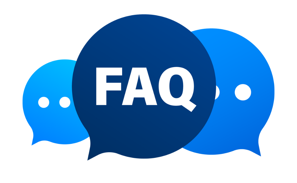 A colorful FAQ sign with a question mark symbol, inviting users to find answers to common queries.
